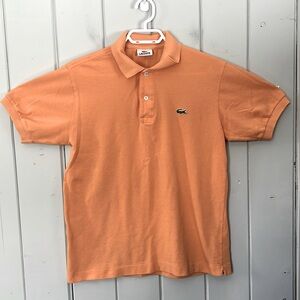 Lacoste Mens Short Sleeve Classic Polo Shirt Size 3 Small Peachy Orange Preppy